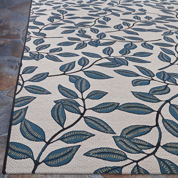 Couristan Dolce 7512 0845 Summer Ivy Ivory Slate Blue Rug