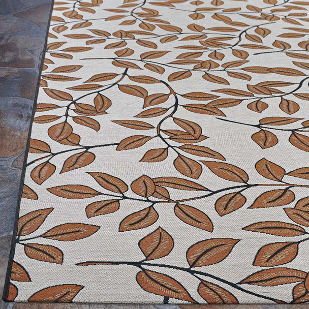 Couristan Dolce 7512 1345 Summer Ivy Ivory Terracotta Rug