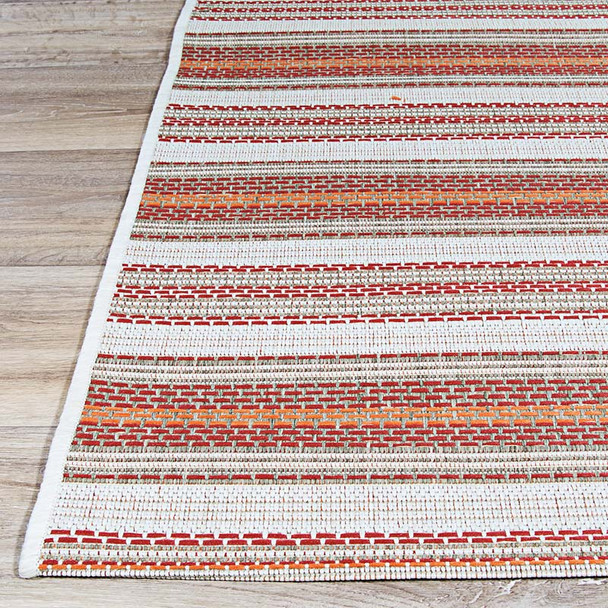Couristan Monaco 6041 3151 Marbella Coral Ivory Pewter Rug