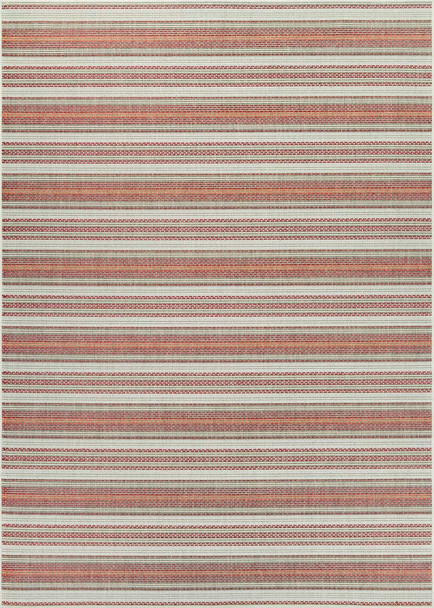 Couristan Monaco 6041 3151 Marbella Coral Ivory Pewter Rug