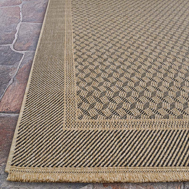 Couristan Naturalistic 3705 1004 Symmetry Natural Black Rug