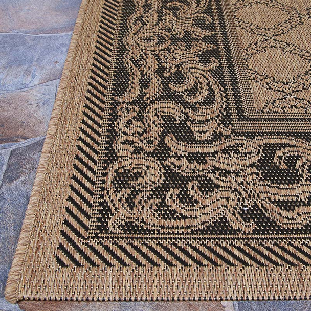 Couristan Recife 1016 2000 Garden Lattice Cocoa Black Rug