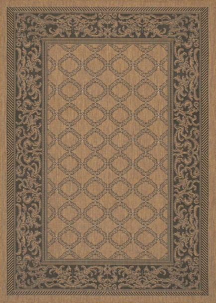 Couristan Recife 1016 2000 Garden Lattice Cocoa Black Rug