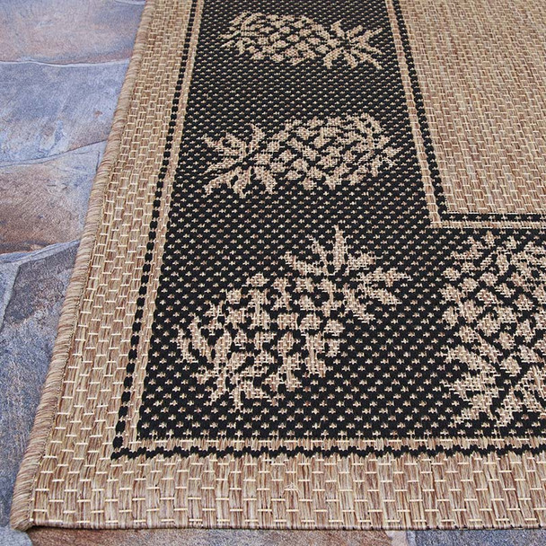 Couristan Recife 1177 2500 Tropics Cocoa Black Rug
