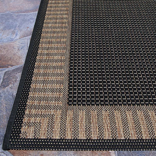 Couristan Recife 1681 2000 Wicker Stitch Black Cocoa Rug