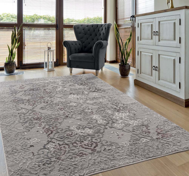 United Weavers Cascades 2601 10382 Marblemount Plum Rug