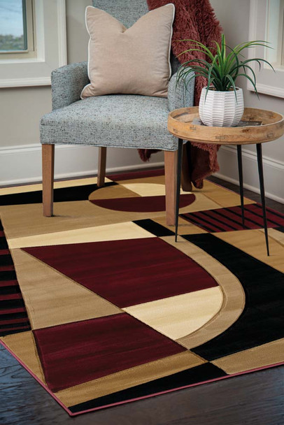 United Weavers Contours 510 20734 Urban Angles Burgundy Rug