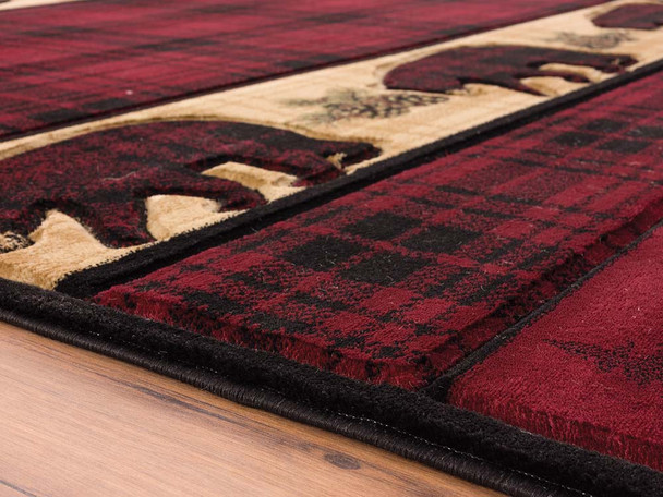 United Weavers Cottage 2055 40834 Bear Stone Burgundy Rug