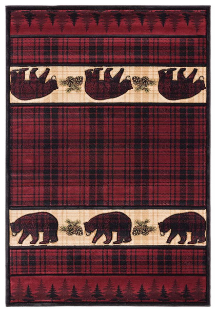 United Weavers Cottage 2055 40834 Bear Stone Burgundy Rug