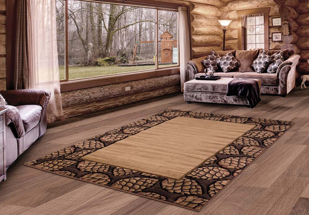 United Weavers Cottage 2055 41026 Pine Border Beige Rug