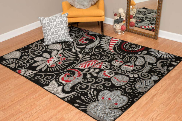 United Weavers Dallas 851 11070 Bandanna Black Rug
