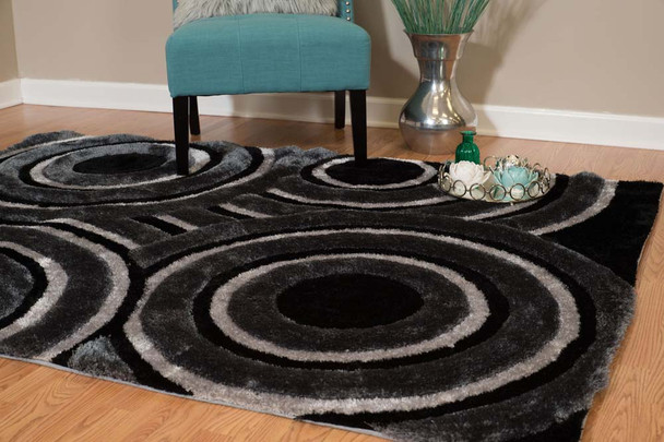 United Weavers Finesse 2100 20570 Records  Black Rug