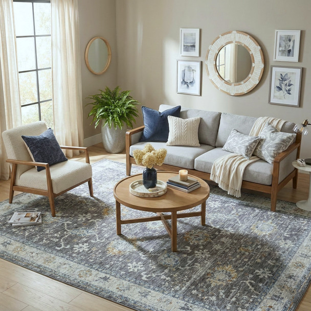 LR Home Allure 82473 Gray Blue Rug