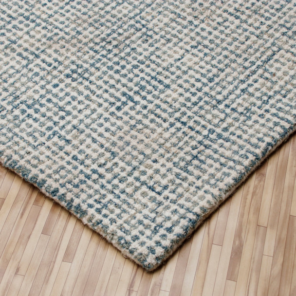 LR Home Criss Cross 81297 Teal Cream Rug
