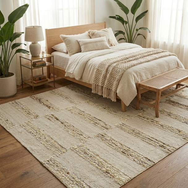 LR Home Geoblend 82523 Ivory Natural Rug
