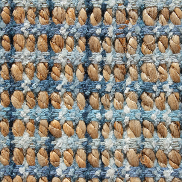LR Home Natural Fiber 03305 Tan Light Blue Medium Blue Rug