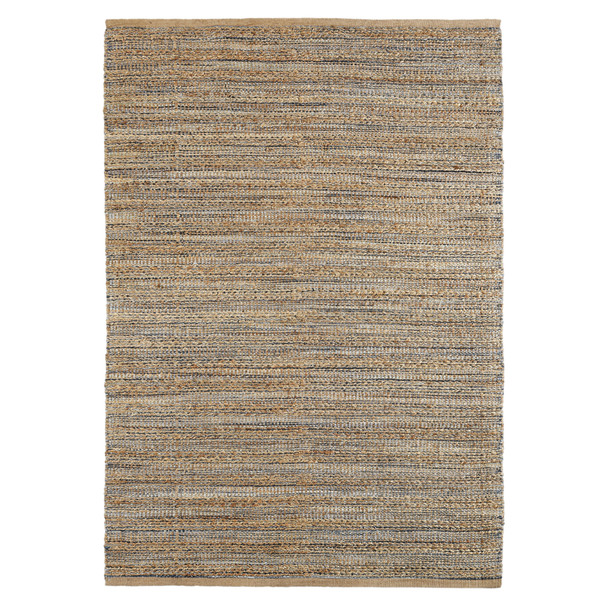 LR Home Natural Fiber 03338 Natural Jute Navy blue Rug