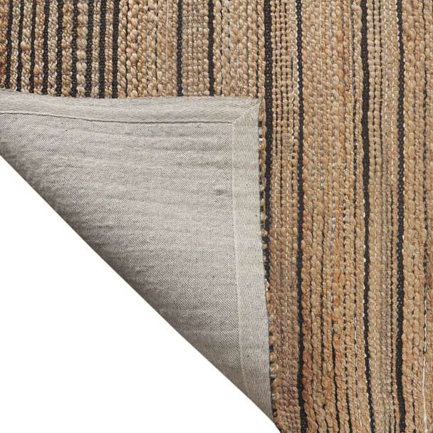 LR Home Natural Fiber 03387 Tan Black Rug