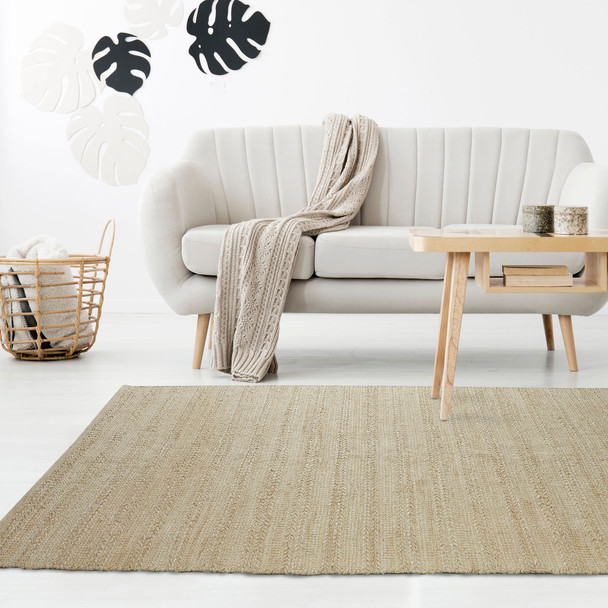 LR Home Natural Fiber 03390 Bleach Ivory Rug
