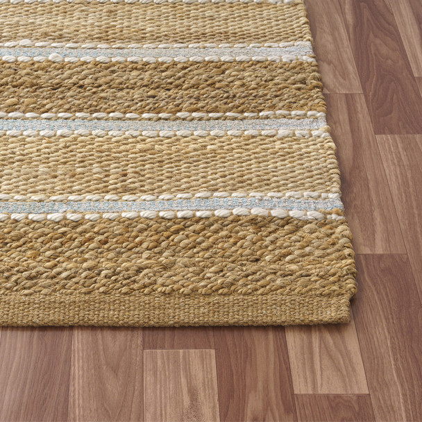 LR Home Natural Fiber 82490 Spa Blue Natural Rug