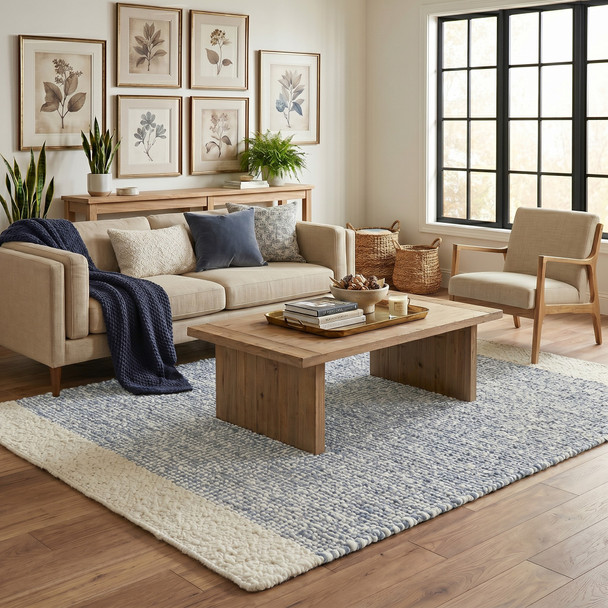 LR Home Savanna 82667 Blue Ivory Rug