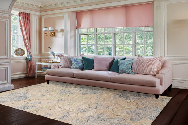 Dynamic Daisy 9096 845 Beige Sage Blue Rug