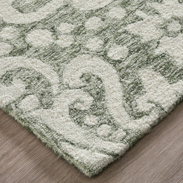 Feizy Belfort 8A28F Ivory Green Area Rug