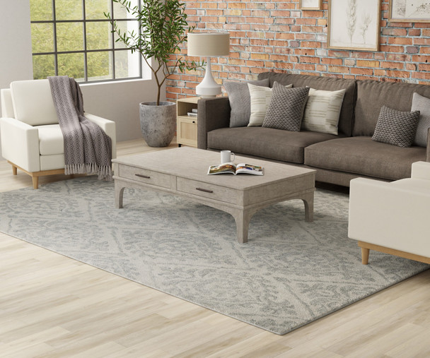 Feizy Belfort 8A29F Ivory Gray Area Rug