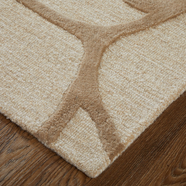 Feizy Kimball 8A32F Ivory Brown Tan Area Rug