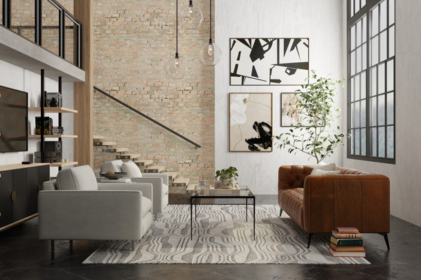 Feizy Kimball 8A34F Ivory Gray Area Rug