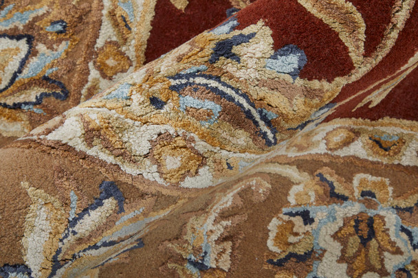 Feizy Prescott 8937F Red Tan Ivory Area Rug