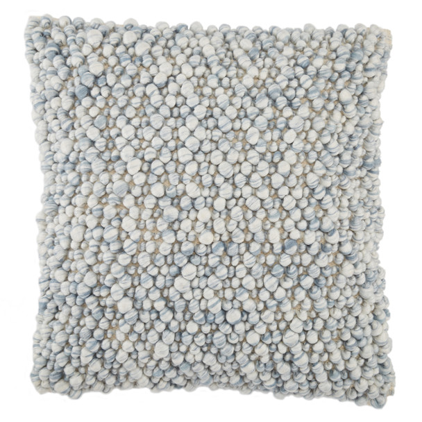 Jaipur Living Kaz AGO05 Handmade Solid Light Blue And Ivory Pillow