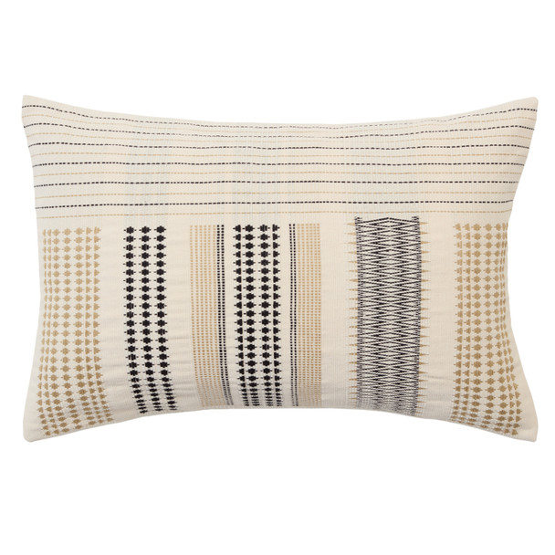 Jaipur Living Lumami NGW38 Handmade Tribal Cream And Black Lumbar Pillow