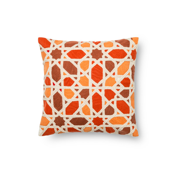 Loloi Pillows P0301 Orange Red Pillow