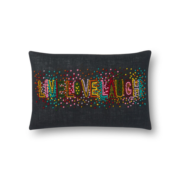 Loloi Pillows P0561 Black Multi Pillow