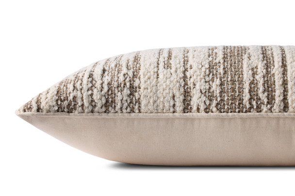 Loloi PLL0141 Dark Taupe Ivory Pillow