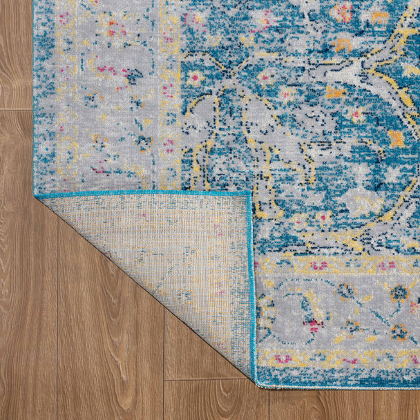 LR Home Antiquity 81455 Blue Yellow Rug