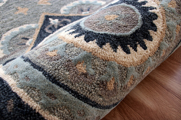 LR Home Bella Rose 21708 Gray Blue Rug