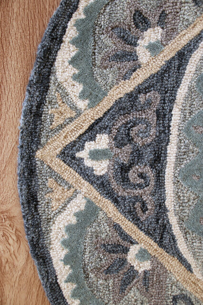 LR Home Bella Rose 21708 Gray Blue Rug