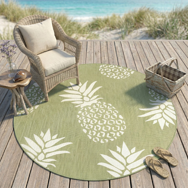 LR Home Catalina 81500 Green Beige Rug