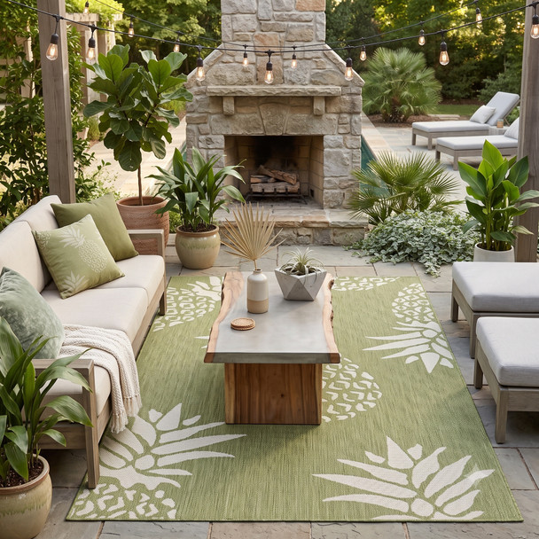LR Home Catalina 81500 Green Beige Rug