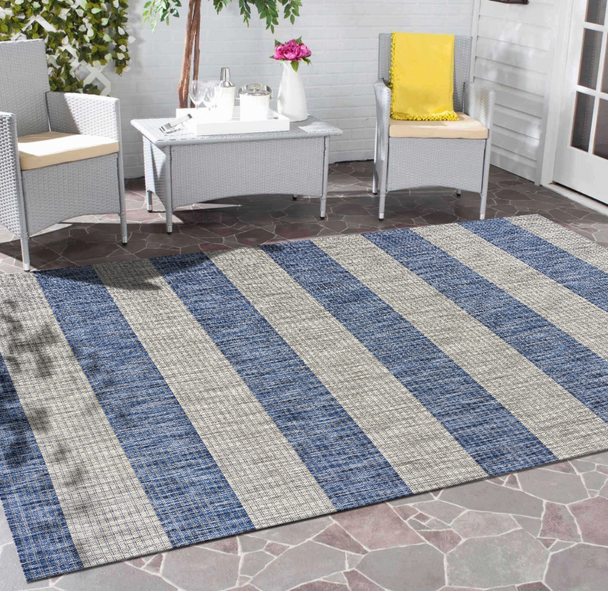 LR Home Catalina 81504 Navy Gray Rug
