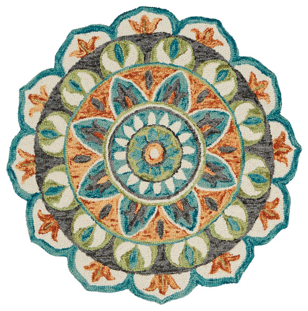 LR Home Dazzle 54085 Rust Teal Rug