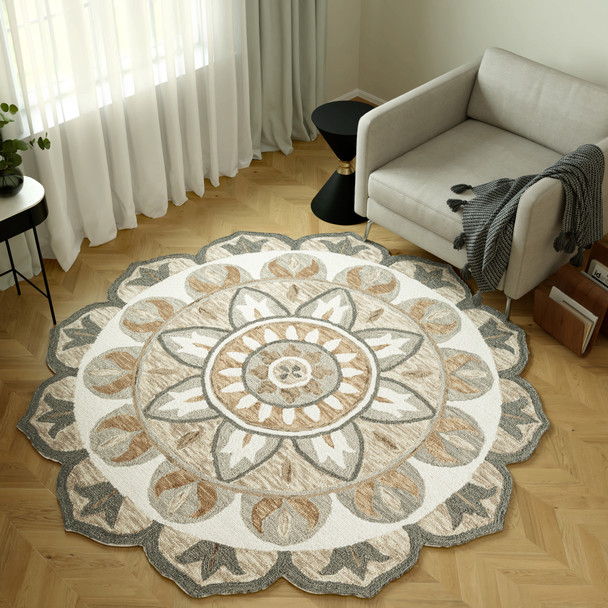 LR Home Dazzle 54085 Silver Gray Ivory Rug