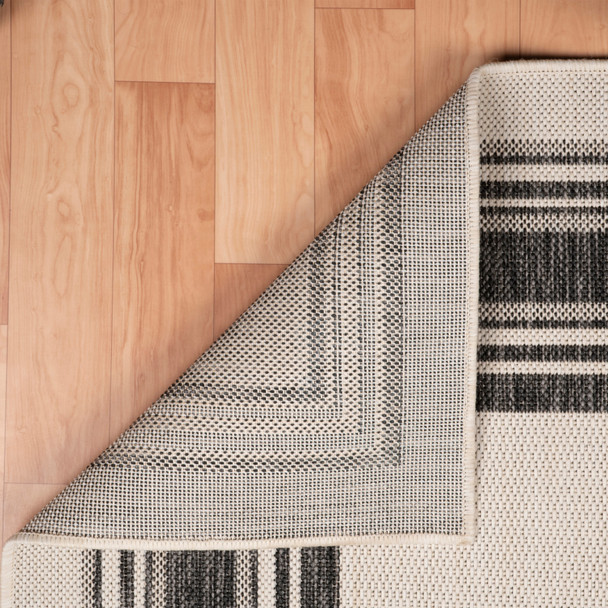 LR Home Kilimanjaro 81758 White Cream Anthracite Gray Rug