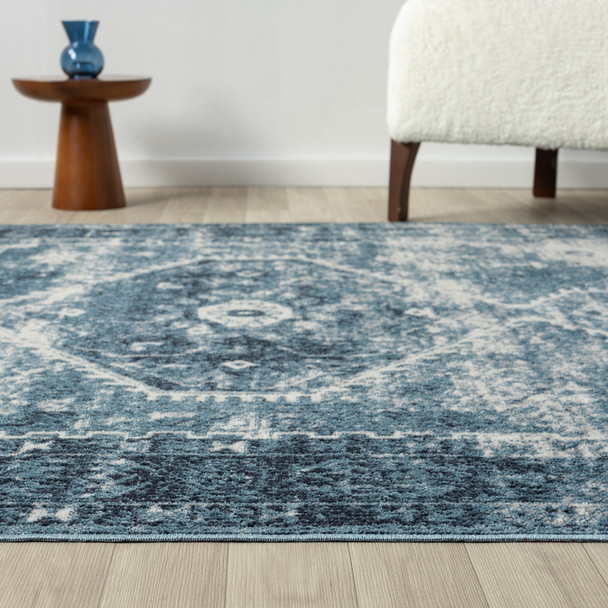 LR Home Lanham 82274 Blue Ivory Rug