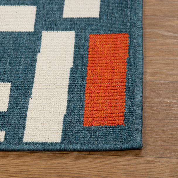 LR Home Mapa 82502 Navy White Rug
