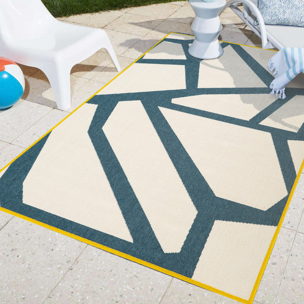 LR Home Mapa 82507 White Navy Rug