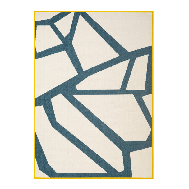 LR Home Mapa 82507 White Navy Rug