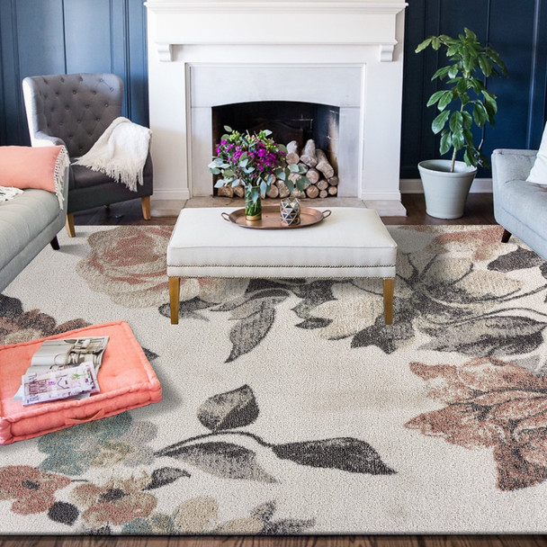 LR Home Meadow 81541 Multi Gray Pink Rug